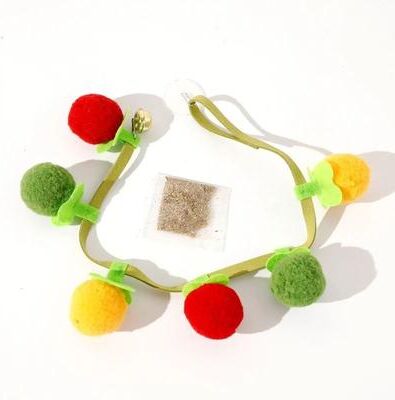Uplifted Finds Hanging Felt Fruit String Interactive Cat Teaser Toy With Bell 1 Pc