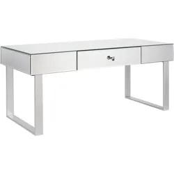 COUCHTISCH Silber mit Schublade verspiegelt Nesle