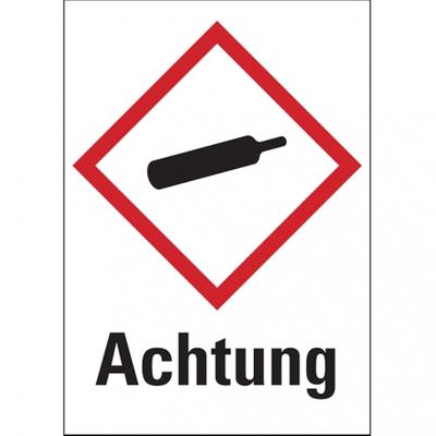 König Werbeanlagen Dreifke® Gefahrstoffetiketten - Gasflasche (GHS04) Signalwo - 20x29 mm Folie selbstklebend