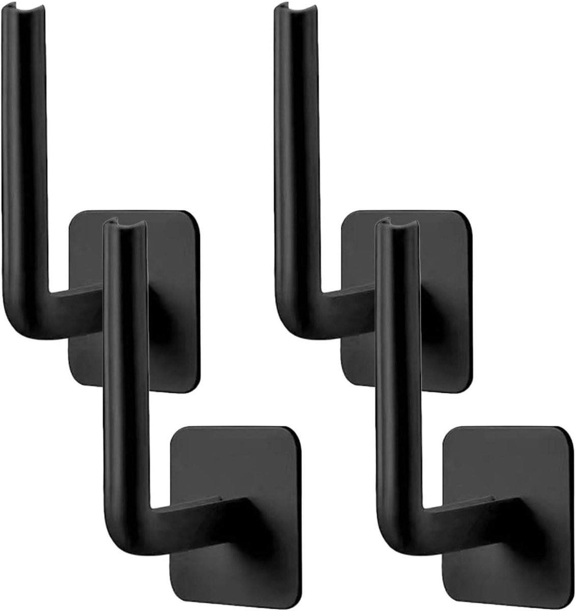 Hoedenplank Organizer Wandhaak Opslag Zwart - 4 Stuks