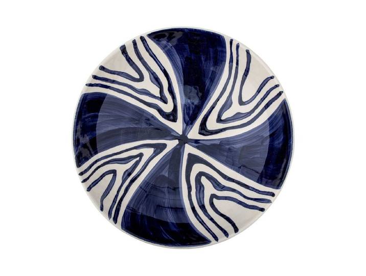 Schale Sara - Steingut handbemalt in der Farbe Blau - Blau - Luxusbetten24