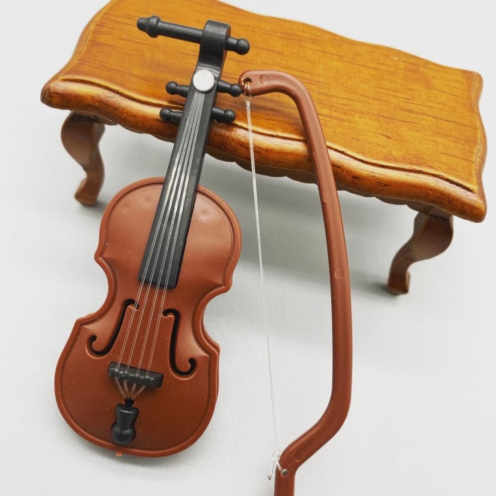 Gistuch Miniatuur Mini-viool voor Poppenhuis als Handgemaakt Accessoire