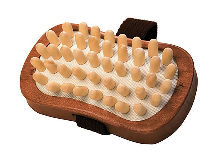 Croll & Denecke Cellulite Handbürste mit Holznoppen Lotus Holz
