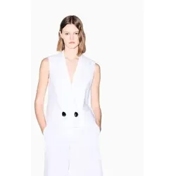 A|X Armani Exchange für Damen. XW001770AF21530U0002 Weiße Wickelweste (S), Lässig, Leinen, Klassisch