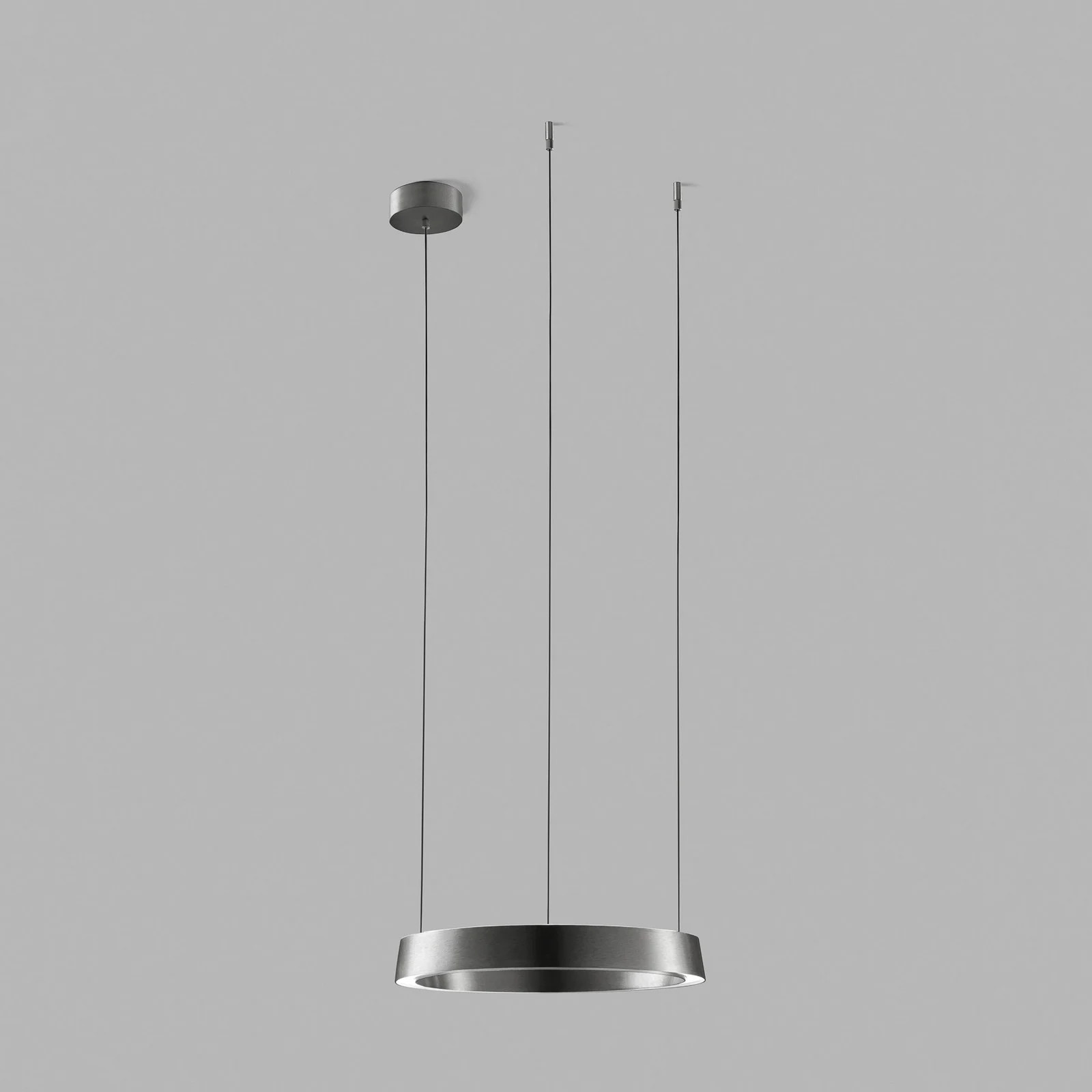 Light-Point Edge Round LED hanglamp titaniumgrijs, Aluminium, Ø40cm