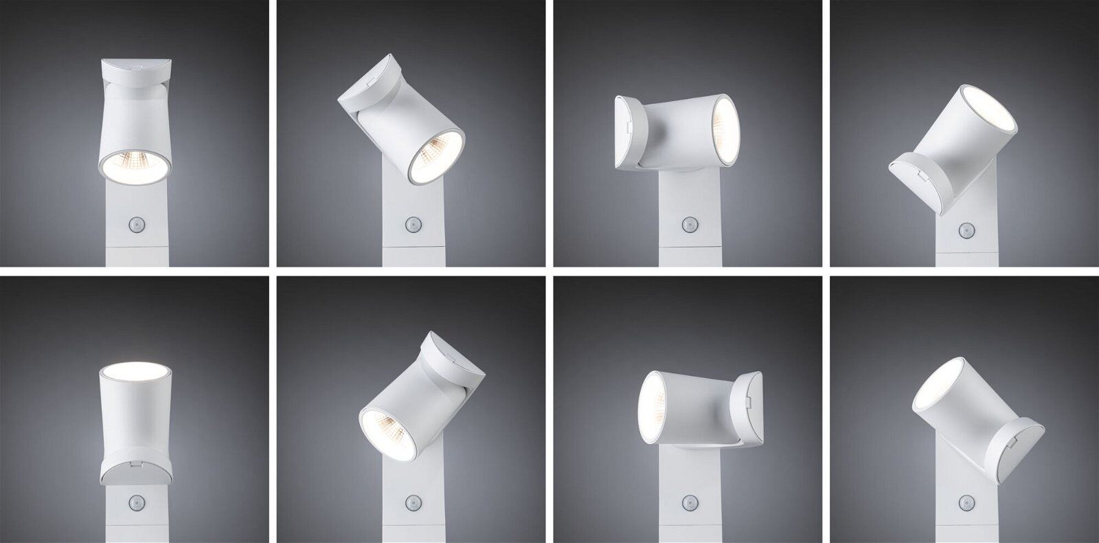 LED Pollerleuchte PAULMANN "Cuff IP44 782mm 3000K 10W 700lm 230V 70 Aluminium", weiß, B:7,6cm H:78,2cm T:16,6cm, Leuchten, LED Pollerleuchte, Bewegungsmelder
