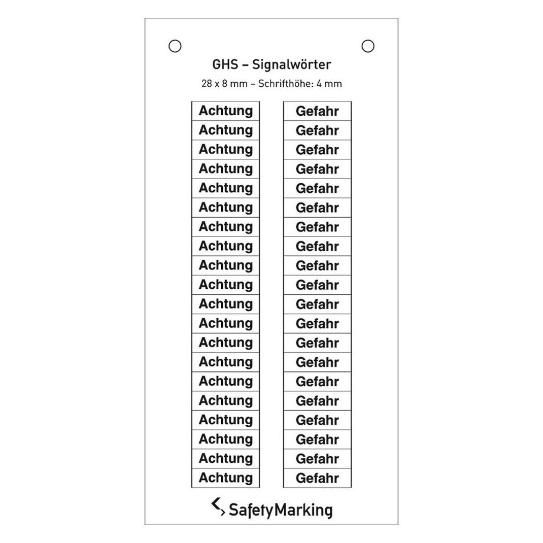 SafetyMarking GHSSignalwörter 20 Achtung 20 Gefahr 2. (30.3560)