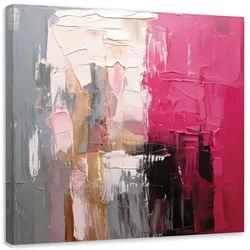 LEINWANDBILD Abstraktion Impressionismus Rosa 50x50cm