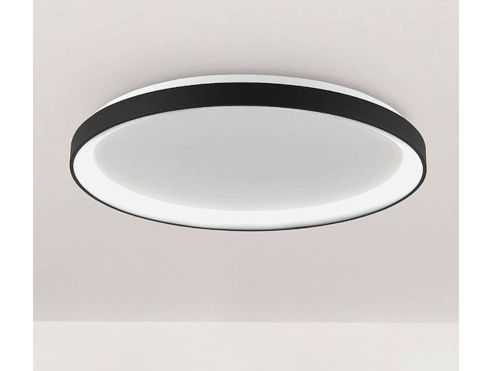 Plafonnier Pertino Ø 58cm Noir/Noir Câble ABS, douille ABS, baldaquin aluminium, boîtier luminaire aluminium LED non-remplaçables Module LED