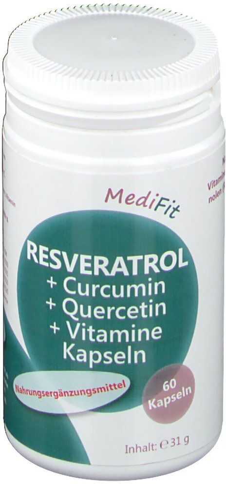 Medifit RESVERATROL+CURCUMIN+Quercetin+Vitamine Kapseln 60 St