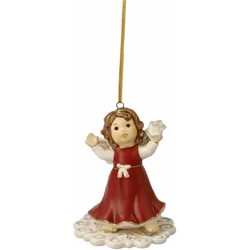 Goebel, Weihnachtsdeko, Engel Winterspass, Steingut, Bordeaux, 7.5 cm, 41693291