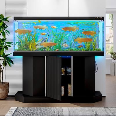 Direct Wicker Modern 55-75 Gallon Fish Tank Stand with Power Outlet (4 AC 2 USB Ports), 880LBS Capacity