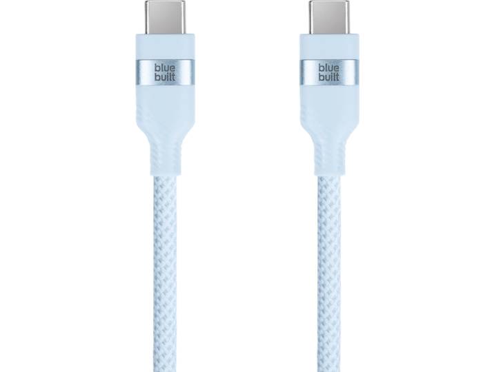 BlueBuilt Usb C naar Usb C Kabel 1,5m Nylon Lichtblauw