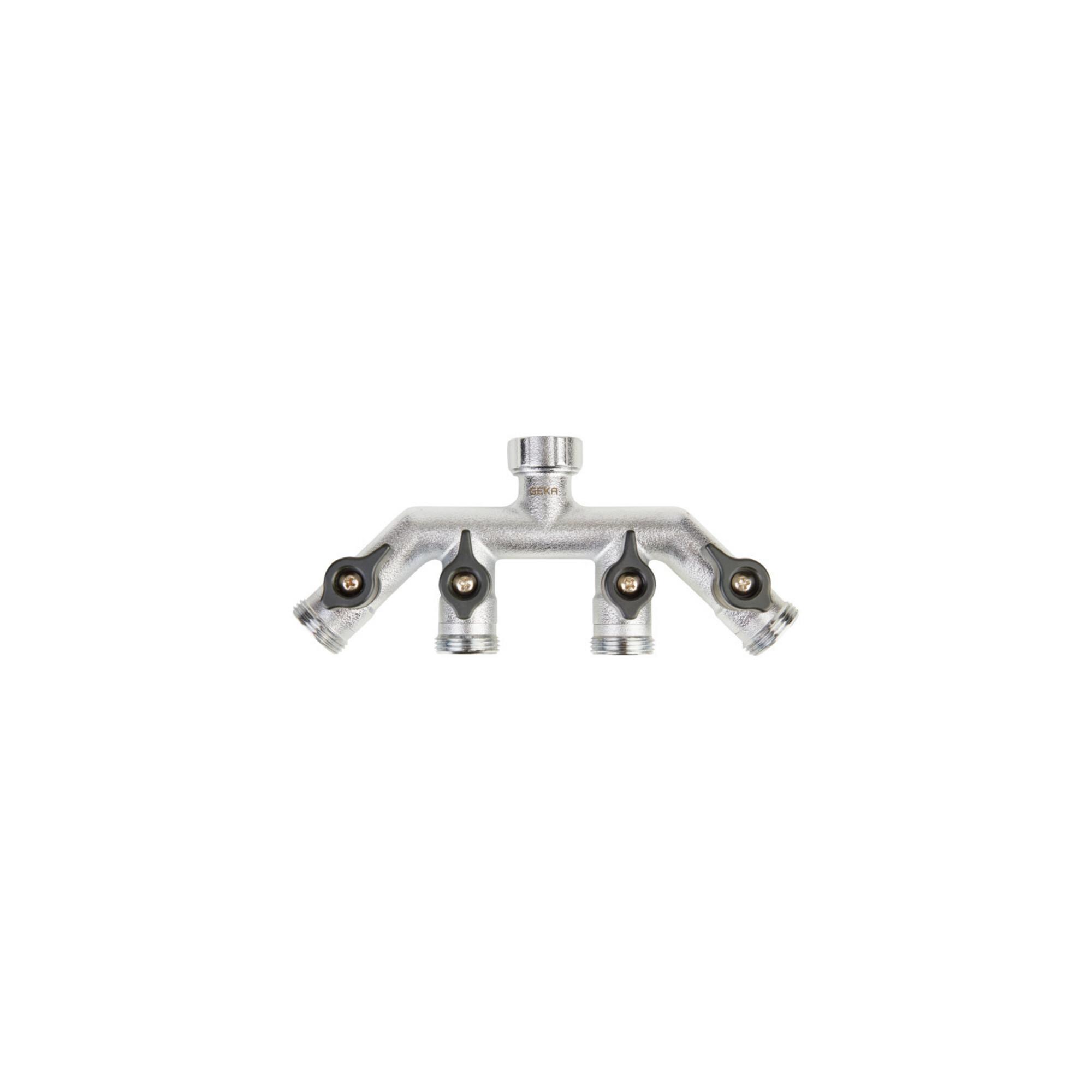 GEKA Vierwegeventil IG G 3/4" 4 x AG G 3/4" MS Cr Karte (46.0434.8)