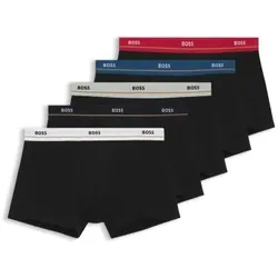 BOSS 5P Essential Trunks Schwarz Baumwolle Medium Herren