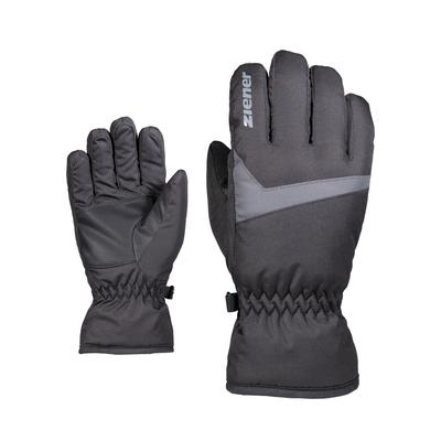 Skihandschuhe ZIENER "SELBY-Z JUNIOR", Mädchen, Gr. 4,5, grau (schwarz.graphite), Kunstfaser, Handschuhe, wasserabweisend, windabweisend