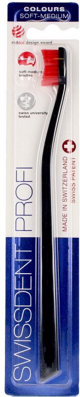Swissdent Colours Classic toothbrush #black&red