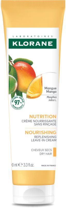 Klorane Mango Leave-in Cream Dry Hair abspülfreie Creme zum nähren und Feuchtigkeit spenden 125 ml