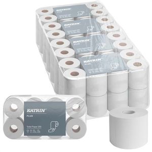 Katrin Toilettenpapier Plus Toilet 250, 105830, 3-lagig, Tissue, 250 Blatt, 64 Rollen