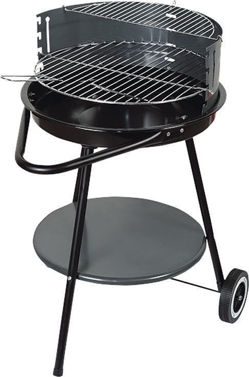 Master Grill Kettle Charcoal BBQ met rondom grillrooster, spieß en wielen, 50 cm
