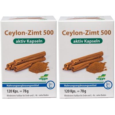 CEYLON-Zimt 500 aktiv Kapseln 2x 2x120 St