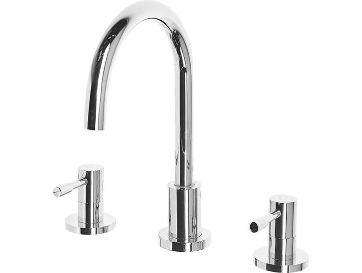 BELIANI Wasserhahn Silber aus Messing Chrom mit zwei separaten Griffen Badezimmer/ Armaturen/ Badarmaturen Modernes Design