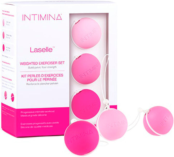 Set de ejercitadores com peso Laselle INTIMINA: 3 pesos progressivos para fortalecer e tonificar o teu chão pélvico rapidamente