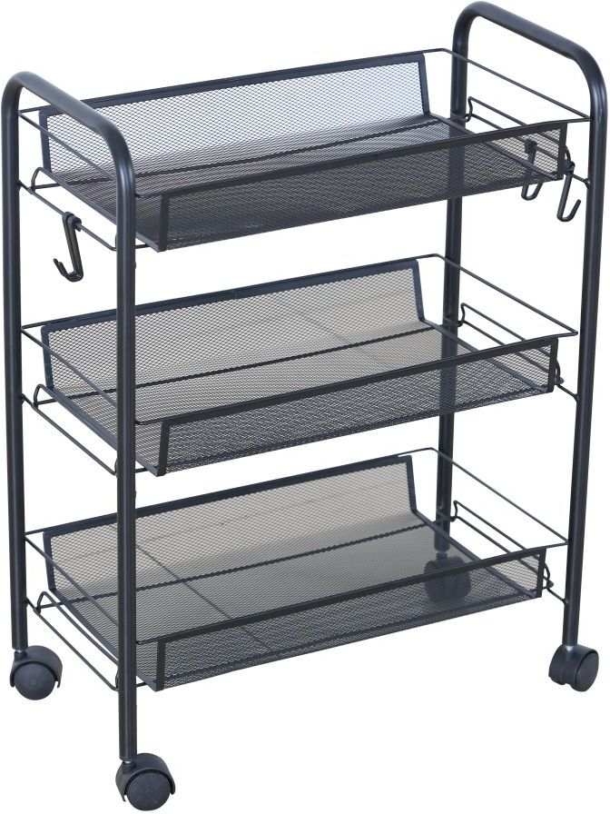 RegalosMiguel Carrito Verdulero 3 Estantes Kitchen - Negro