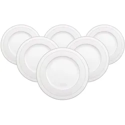 Villeroy & Boch Multipack Gray Pearl Speiseteller - 6 Stück, Teller, Weiss