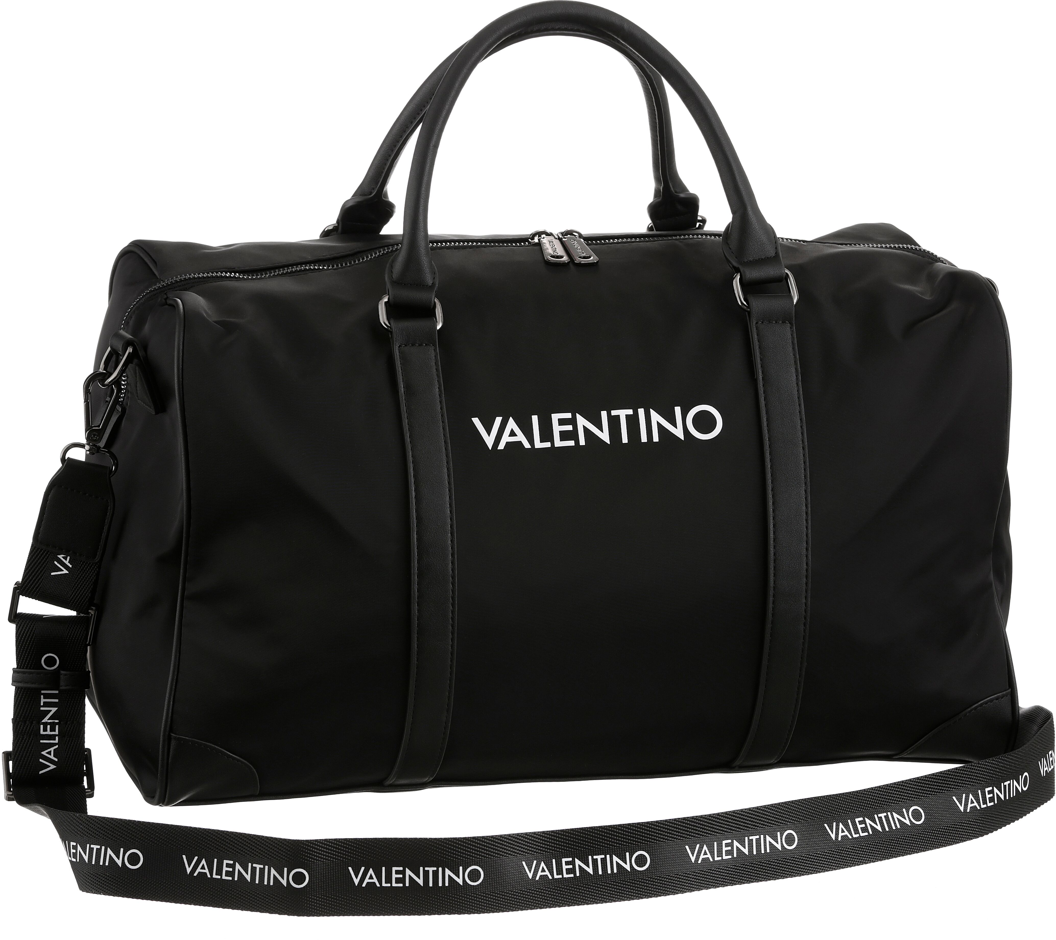 Weekender VALENTINO BAGS "KYLO", Damen, Gr. B/H/T: 48cm x 29cm, schwarz, Polyester, unifarben, Taschen Weekender, Weekender Freizeittasche Reisetasche Sporttasche schwarz B/H/T: 48cm x 29cm