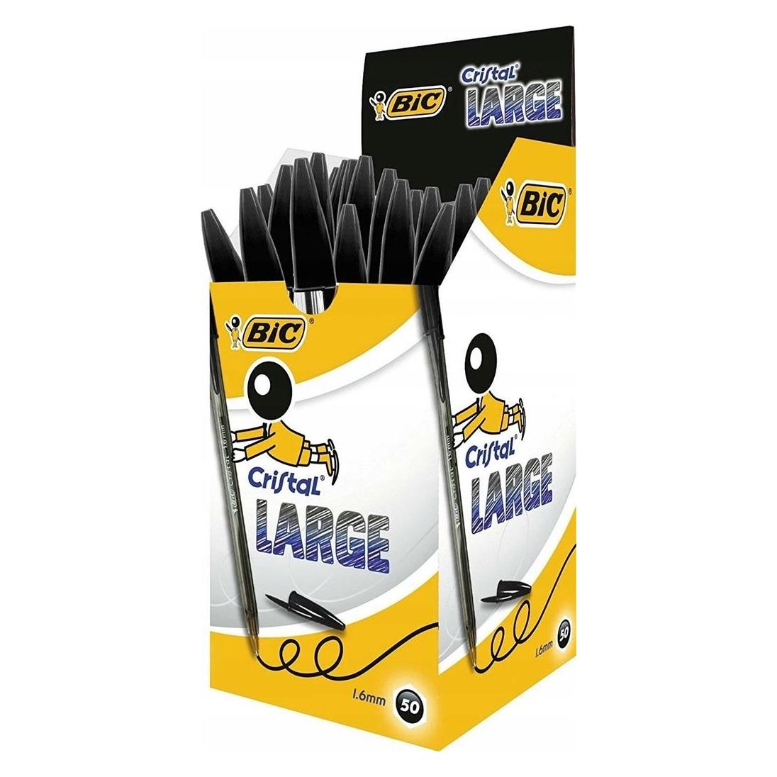Bic Kugelschreiber Cristal Large, Strichfarbe: schwarz (50x) (880648)