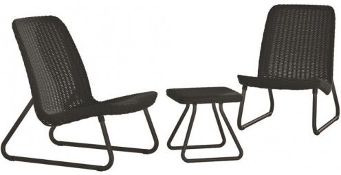 KETER RIO PATIO Salon de jardin 3 pcs, graphite 17197637