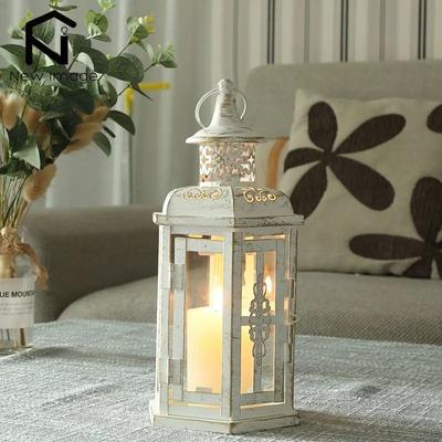 Inspire Essentials Vintage Metal Candle Lantern Hanging Decorative Candle Holder Home Decor 2pcs A(white)