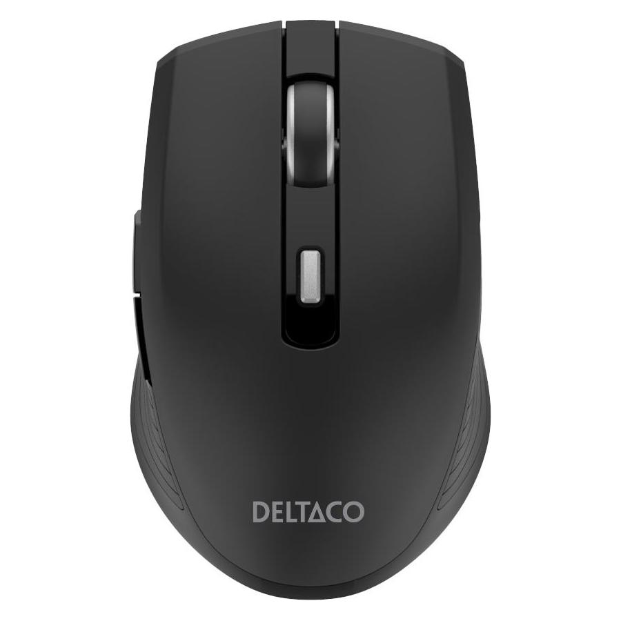 Deltaco Silent Wireless USB-C Travel Mouse with USB-C Rece - Mus - 6 knapper - Sort (Kabellos) (MS-813)