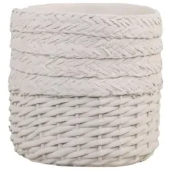 Chic Antique Übertopf Corte mit Flechtmuster, H20,5 x Ø20 cm, creme