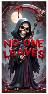 Uplift Picks Haunted Cemetery Halloween Door Cover Banner 14 90x185 Cm