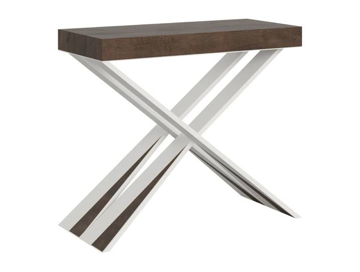 Console extensible 90x40/196 cm effet bois noyer