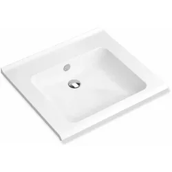 HEWI Waschtisch PG87, modular, Mineralguss, alpinweiß, mit Ablagefläche und tiefem rechteckigem Becken