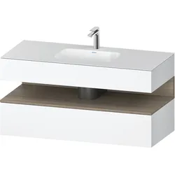 Duravit Collection One Einbauwaschtisch mit Konsolenwaschtischunterbau, 1200x550x600mm, Nische Eiche Terra, QA4787035180000, Farbe: Weiß Matt