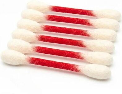 Uplift Essentials Oversized Cotton Swab Cat Kicker (6 Piece Set) Durable Felt Teething & Wrestling Toys red
