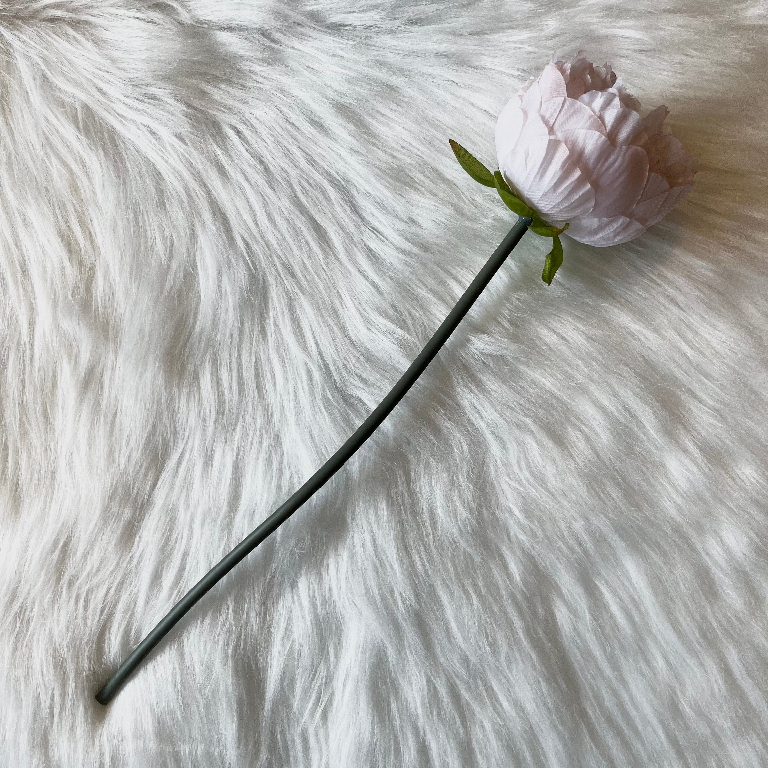 Faux Nude Peony Single Stem Flower