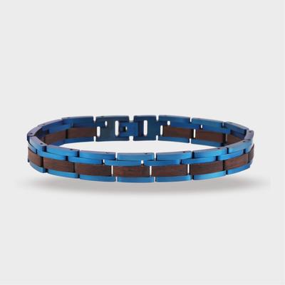 Gliederarmband ADELIA´S "Armband – Gliederarmband aus Edelstahl 21 cm", blau, Armbänder, Damen, 21cm, Edelstahl, Gliederarmband, Ein kleines Geschenk mit großer Wirkung