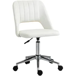 STILVORA Bürostuhl Drehstuhl höhenverstellbar Beige 60x49x91 cm ergonomisch mit Gaslift 360 Grad drehbar Rollen Muschel Design kompakt