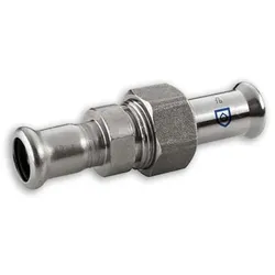Edelstahl Pressfitting Doppelverschraubung, Kontur M (Ausführung: 15 mm)