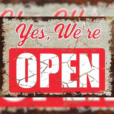 HB-Druck Yes we are open Deko Schild A2 (420x594mm)
