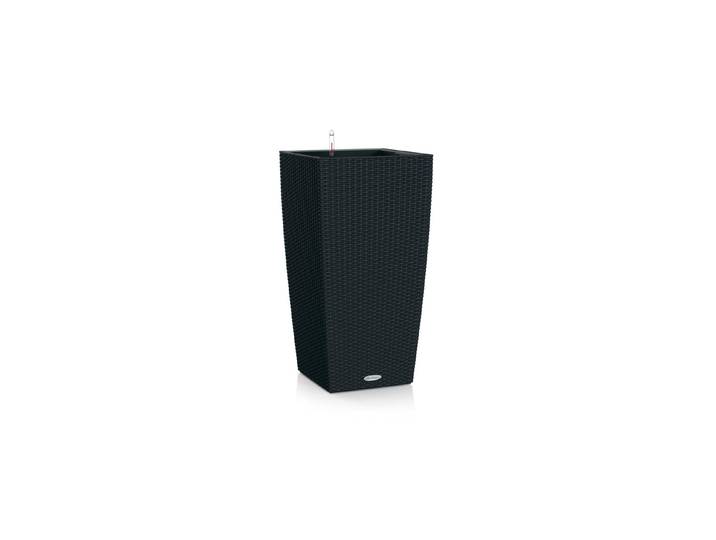 Blumentopf Lechuza CUBICO Cottage 40 Graphit , schwarz (graphit), B:39,5cm H:75,5cm T:39,5cm, Pflanzgefässe, Blumentopf