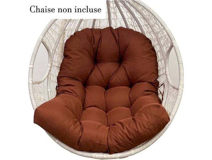 Coussin De Chaise Suspendu Respirant éPaissir Coussins pour Chaise à œUfs Suspendue étanche et lavable 120x90cm marron foncé