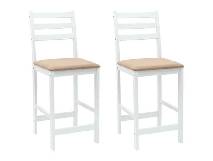 LMTYOENFG Esszimmerstühle 2er Set Weiß Kautschukholz 40x47,5x99,5 cm Ergonomische Stühle für Küche und Wohnzimmer mit hoher Belastbarkeit, feucht abwischbar und unkompliziert aufgebaut.
