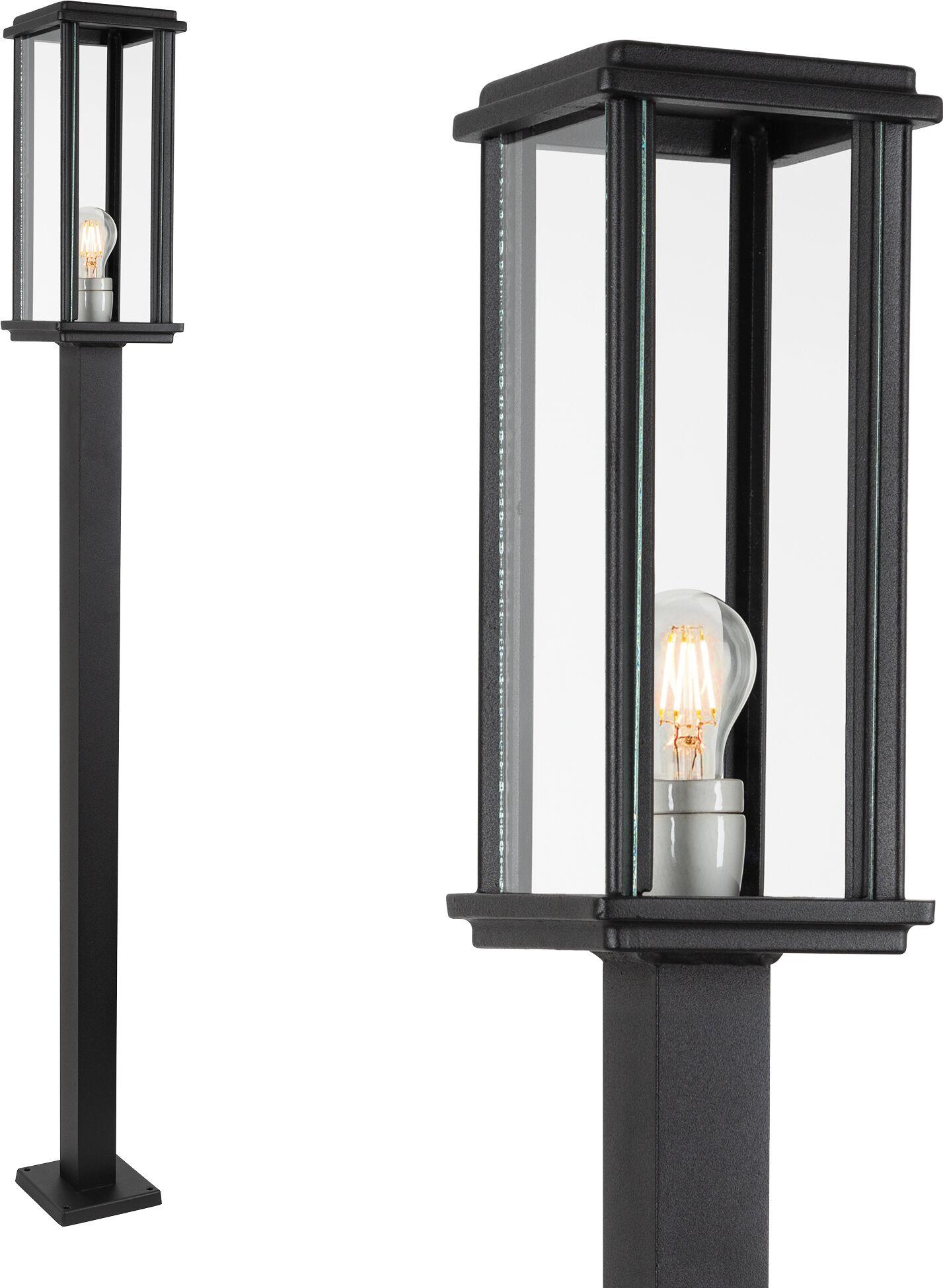 KS Verlichting Buitenlamp Capital L sokkellamp zwart
