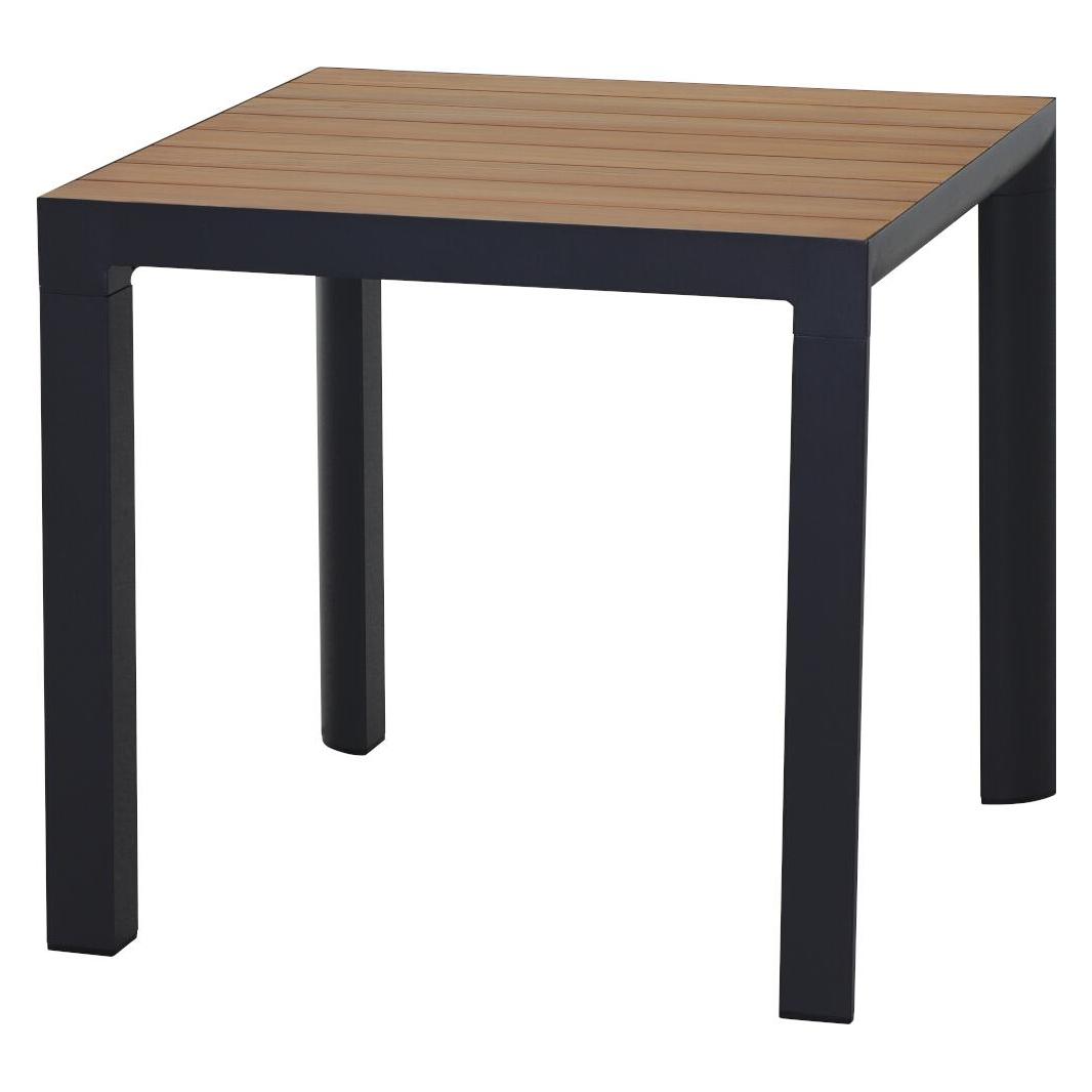 Siena Garden Silva Dining Tisch 80x80cm matt anthrazit / Teak (80 x 80 x 74 cm) (P38907)